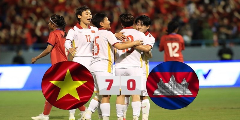 Đội tuyển bóng đá nữ Việt Nam thắng hủy diệt Campuchia trên sân Cẩm Phả
