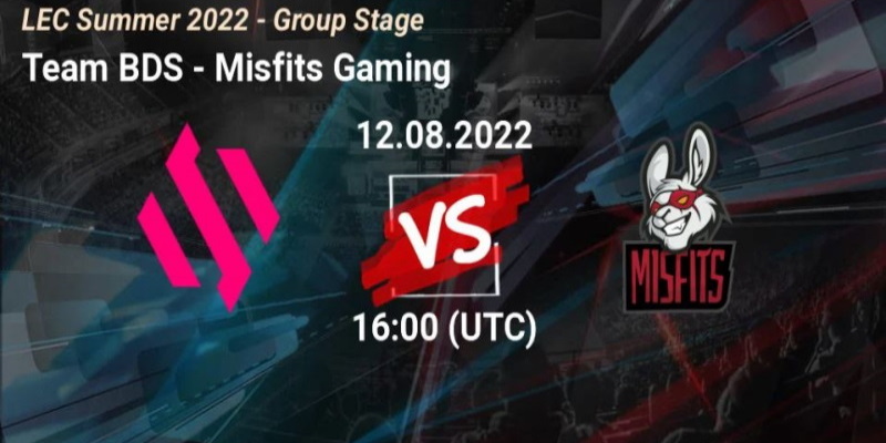 Cuộc đối đầu giữa Team BDS vs Misfits Gaming diễn ra vào 23h ngày 13/8/22